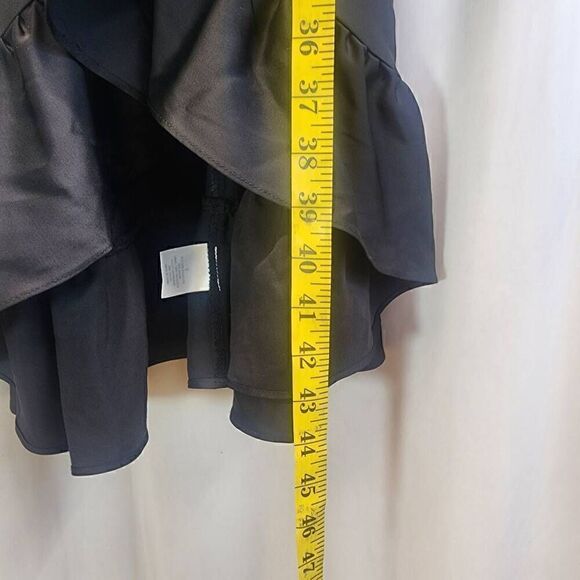 Blue Rain Black Sleeveless Ruffle Wrap Dress Size S J7 - Picture 3 of 9